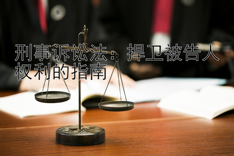 刑事诉讼法：捍卫被告人权利的指南