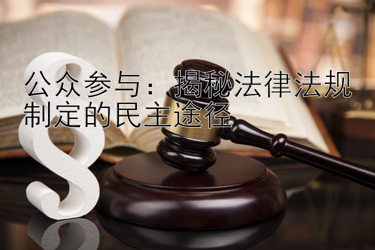 公众参与：揭秘法律法规制定的民主途径