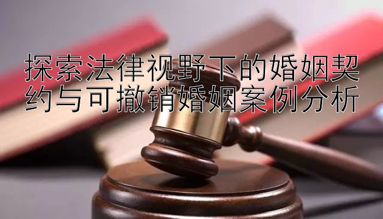 探索法律视野下的婚姻契约与可撤销婚姻案例分析