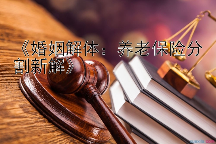 《婚姻解体：养老保险分割新解》