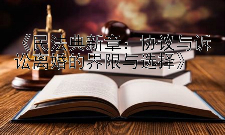 《民法典新章：协议与诉讼离婚的界限与选择》