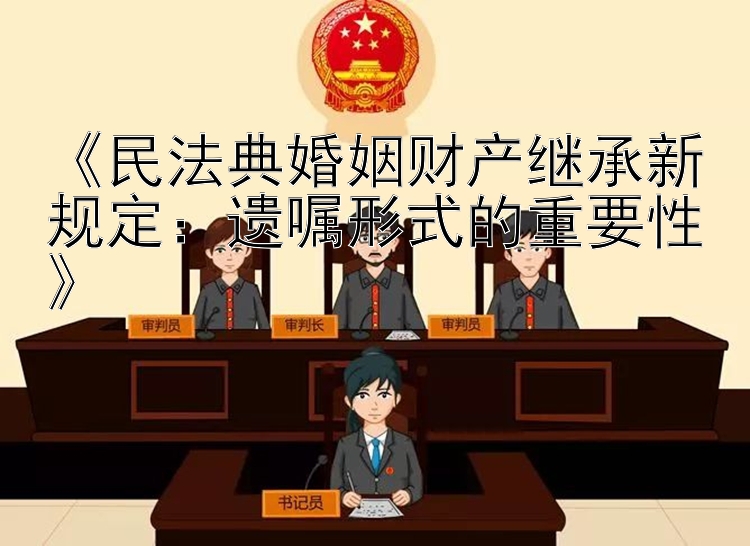 《民法典婚姻财产继承新规定：遗嘱形式的重要性》