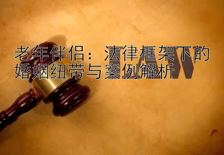 老年伴侣：法律框架下的婚姻纽带与案例解析