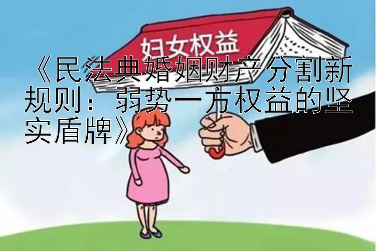 《民法典婚姻财产分割新规则：弱势一方权益的坚实盾牌》